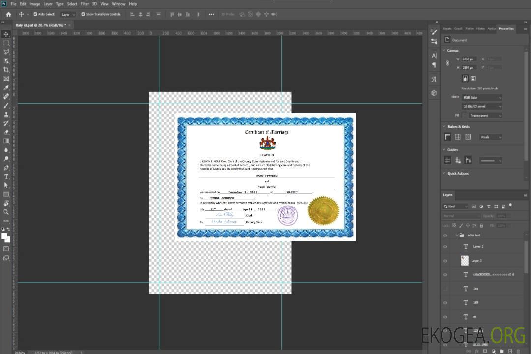 Modèle Word et PDF d'acte de mariage du Lesotho template Modèle Word et PDF d'acte de mariage du Lesotho template